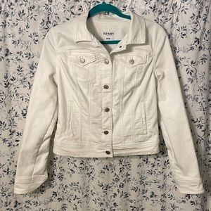 Old Navy Classic White Jean Jacket Size M EUC